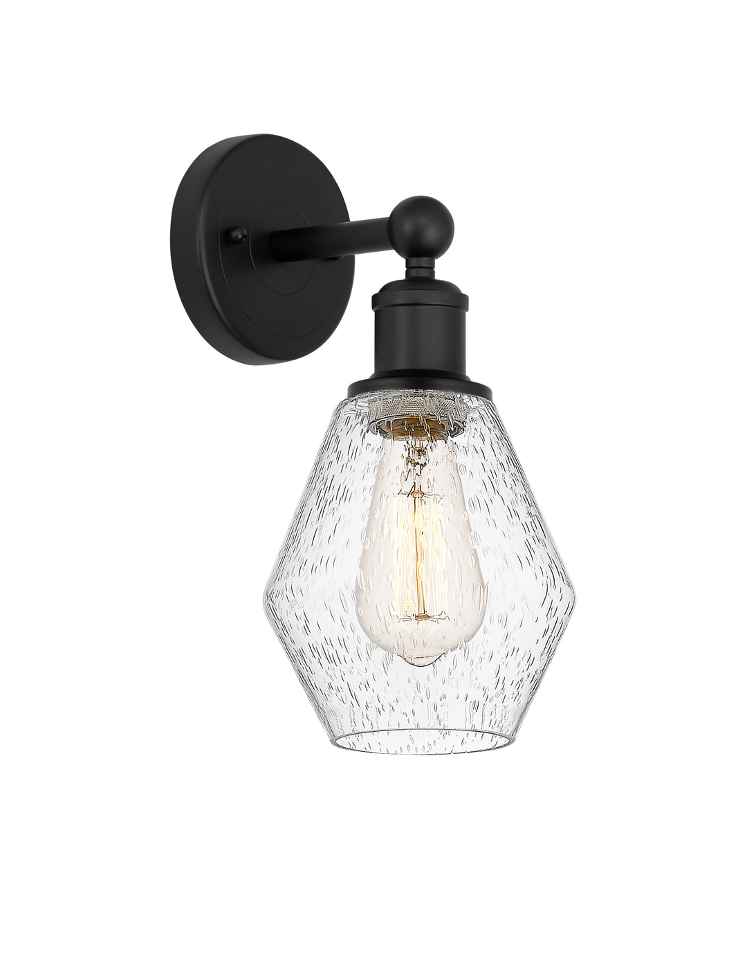 Innovations Lighting Cindyrella 6" Sconce - Matte Black Wall Sconces Innovations Lighting Seedy ; Glass Type: Seeded  