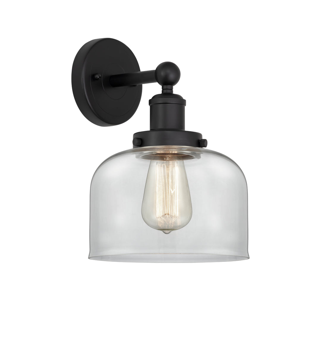 Innovations Lighting Bell 8" Sconce - Matte Black Wall Sconces Innovations Lighting Clear ; Glass Type: Transparent; Ribbed  