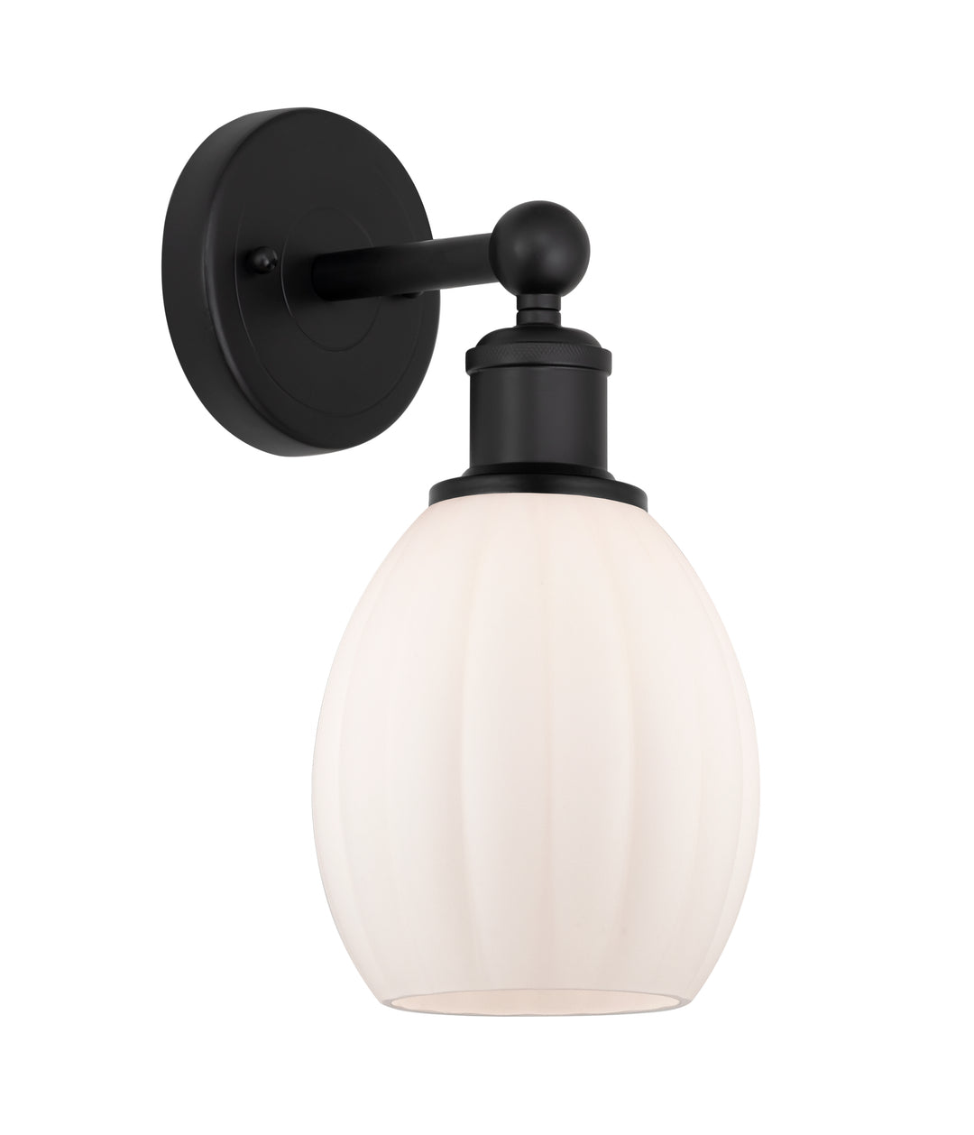 Innovations Lighting Eaton 5.5" Sconce - Matte Black Wall Sconces Innovations Lighting Matte White ; Glass Type: White; Ribbed  