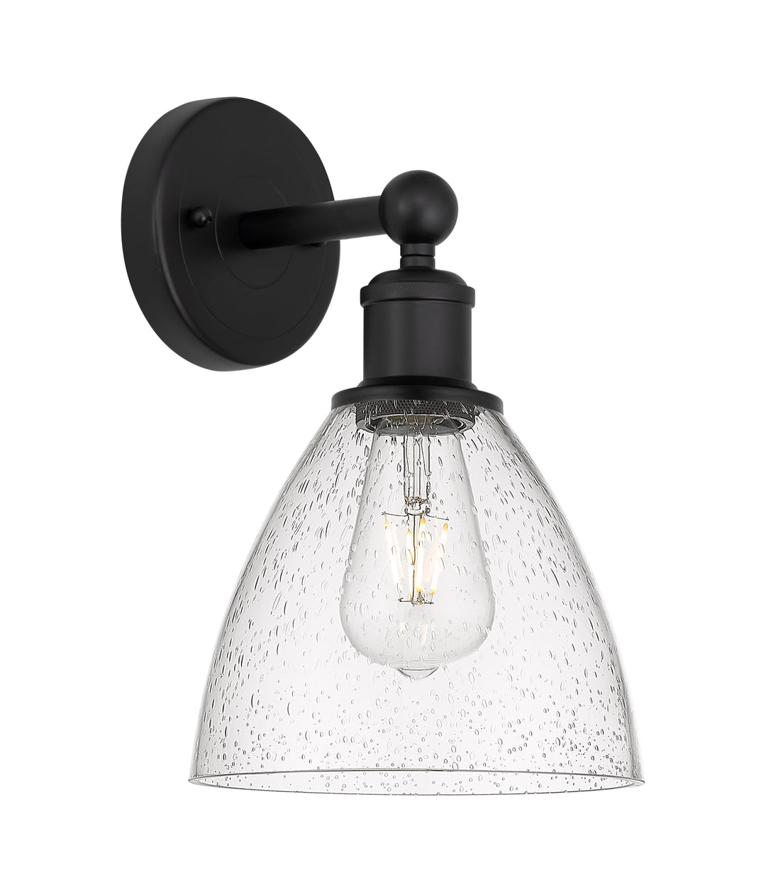 Innovations Lighting Bristol 7.5" Sconce - Matte Black Wall Sconces Innovations Lighting Seedy ; Glass Type: Seeded  