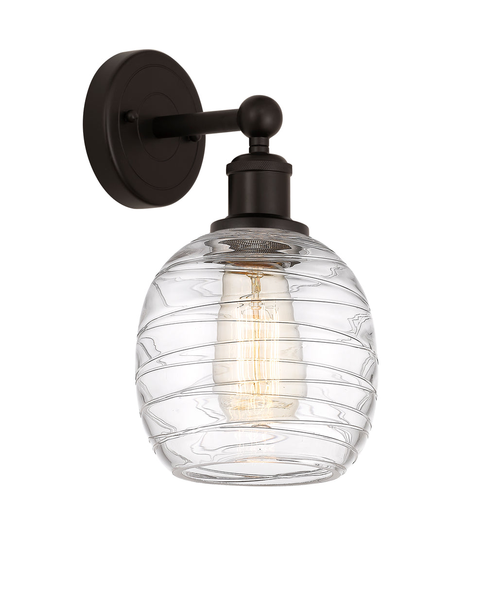 Innovations Lighting Belfast 6" Sconce - Oil Rubbed Bronze Wall Sconces Innovations Lighting Deco Swirl ; Glass Type: Clear  