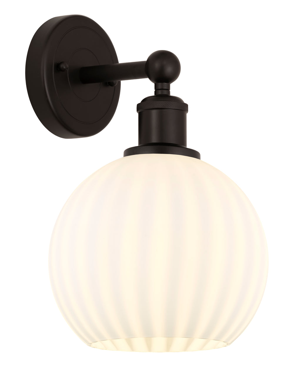 Innovations Lighting White Venetian 8" Sconce - Oil Rubbed Bronze Wall Sconces Innovations Lighting White Venetian ; Glass Type: White  