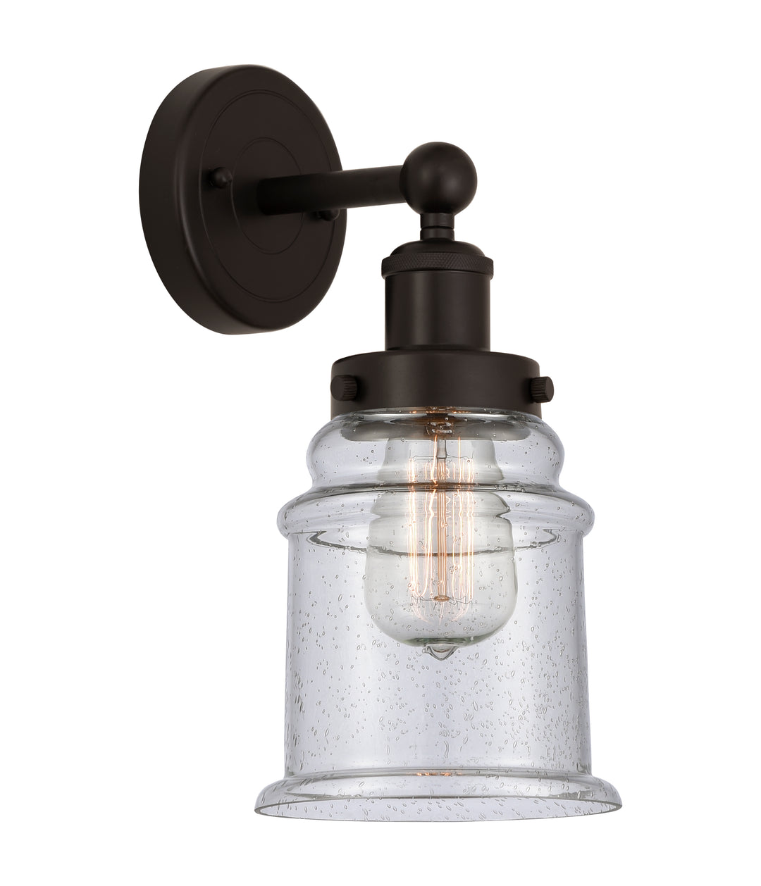 Innovations Lighting Canton 6" Sconce - Oil Rubbed Bronze Wall Sconces Innovations Lighting Seedy ; Glass Type: Seeded  