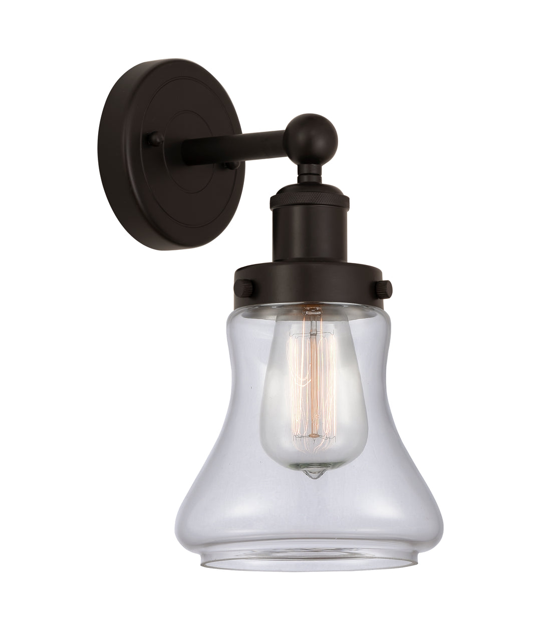 Innovations Lighting Bellmont 6" Sconce - Oil Rubbed Bronze Wall Sconces Innovations Lighting Clear ; Glass Type: Transparent; Ribbed  