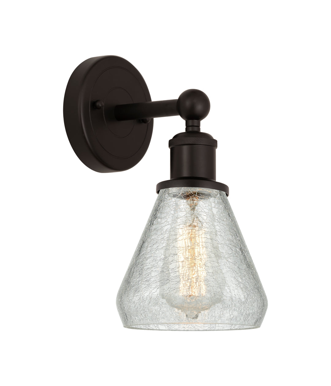 Innovations Lighting Conesus 6" Sconce - Oil Rubbed Bronze Wall Sconces Innovations Lighting Clear Crackle ; Glass Type: Crackled  