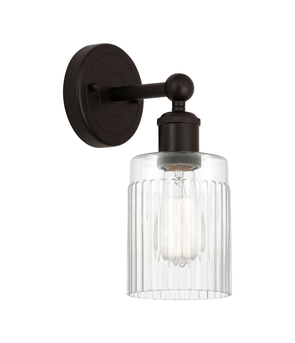 Innovations Lighting Hadley 5" Sconce - Oil Rubbed Bronze Wall Sconces Innovations Lighting Clear ; Glass Type: Clear; Ribbed  