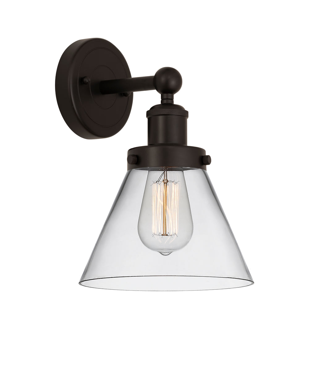 Innovations Lighting Cone 8" Sconce - Oil Rubbed Bronze Wall Sconces Innovations Lighting Clear ; Glass Type: Transparent  