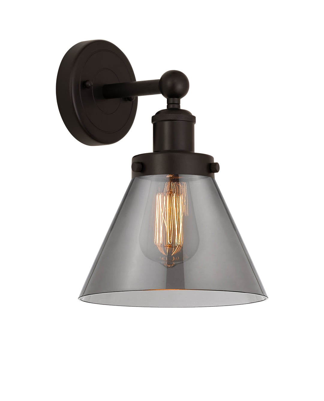 Innovations Lighting Cone 8" Sconce - Oil Rubbed Bronze Wall Sconces Innovations Lighting Light Smoke ; Glass Type: Colorful  