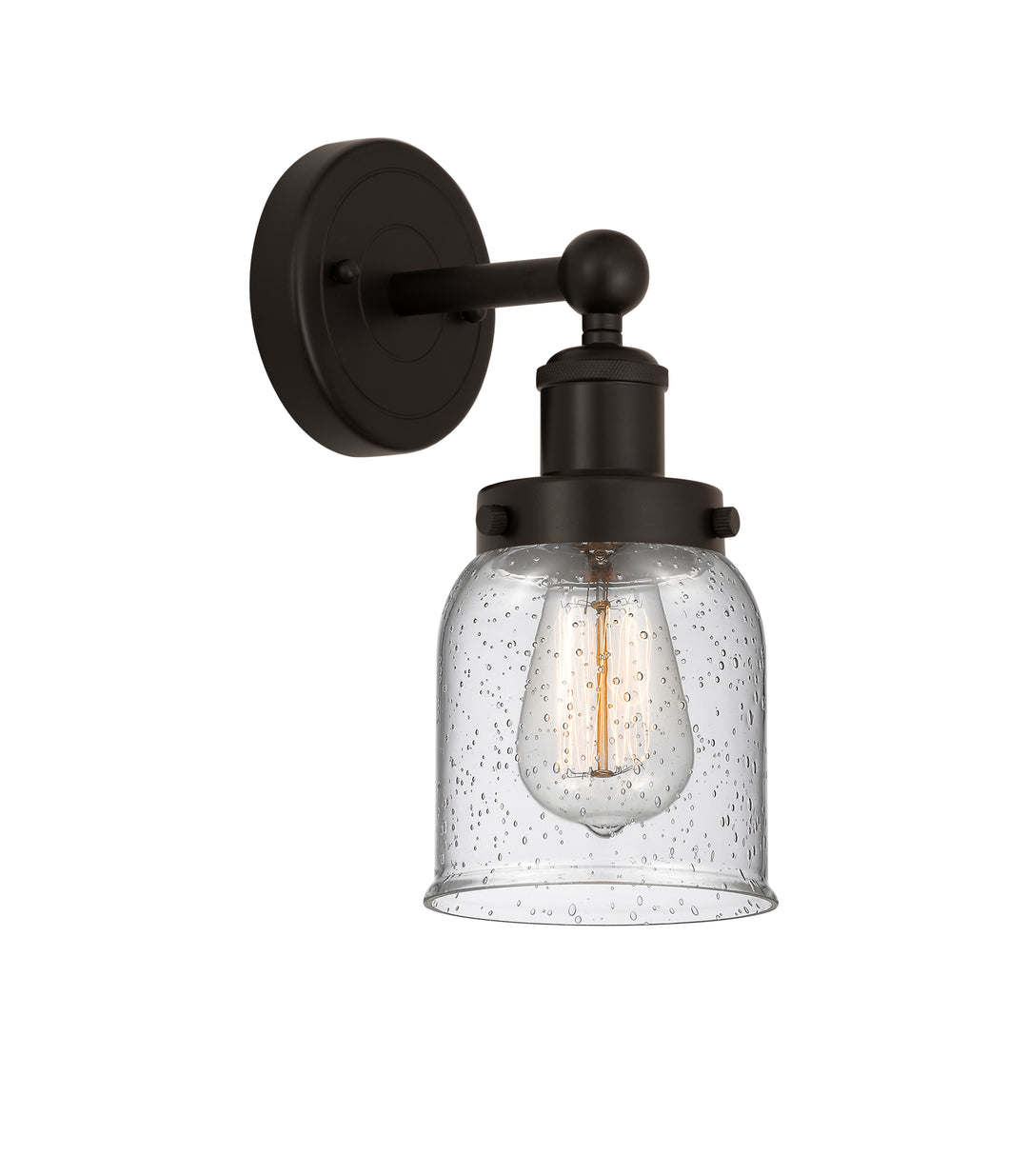 Innovations Lighting Bell 5" Sconce - Oil Rubbed Bronze Wall Sconces Innovations Lighting Seedy ; Glass Type: Seedy; Ribbed  