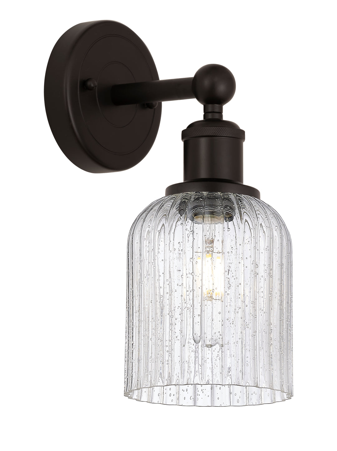 Innovations Lighting Bridal Veil 5" Sconce - Oil Rubbed Bronze Wall Sconces Innovations Lighting Seedy ; Glass Type: Seedy; Ribbed  