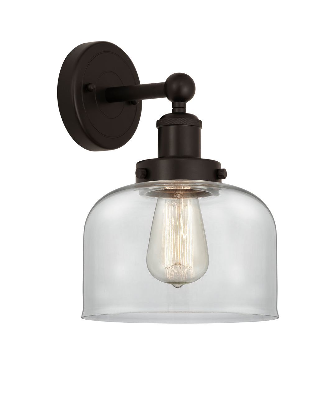 Innovations Lighting Bell 8" Sconce - Oil Rubbed Bronze Wall Sconces Innovations Lighting Clear ; Glass Type: Transparent; Ribbed  