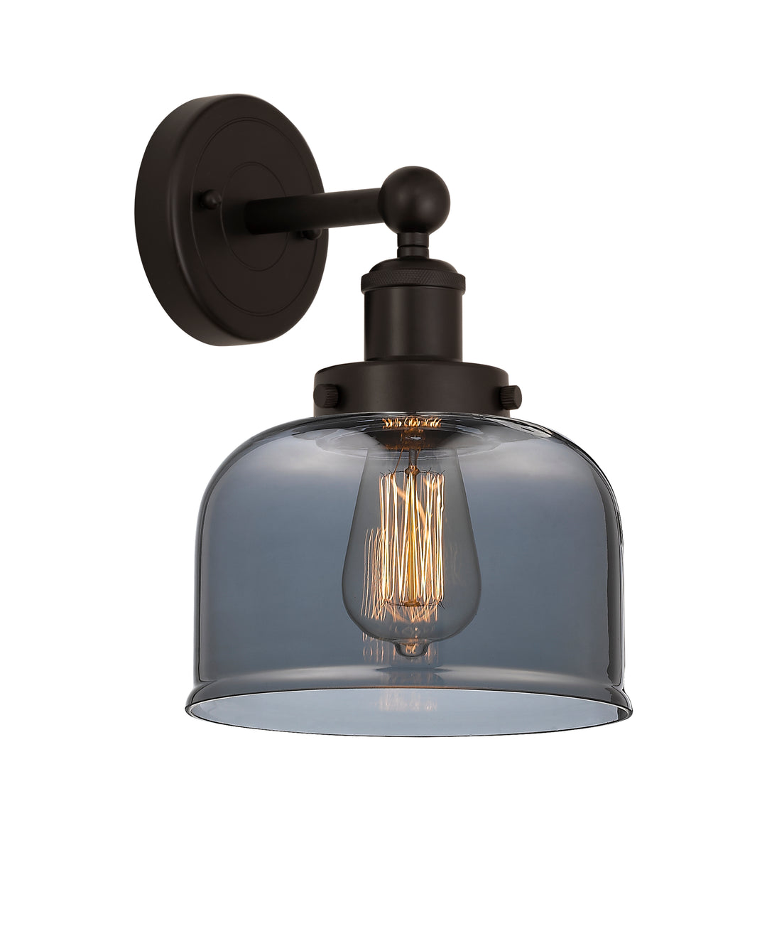 Innovations Lighting Bell 8" Sconce - Oil Rubbed Bronze Wall Sconces Innovations Lighting Light Smoke ; Glass Type: Colorful  