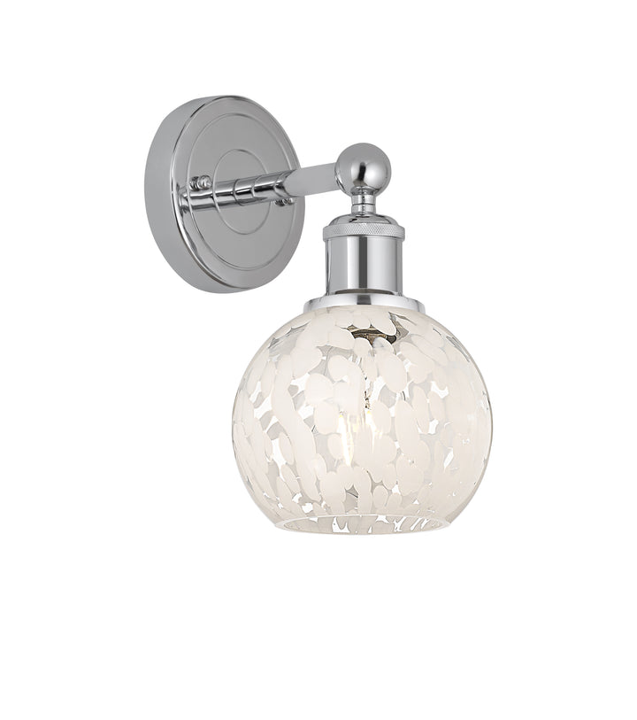 Innovations Lighting White Mouchette 6" Sconce - Polished Chrome Wall Sconces Innovations Lighting White Mouchette ; Glass Type: White  