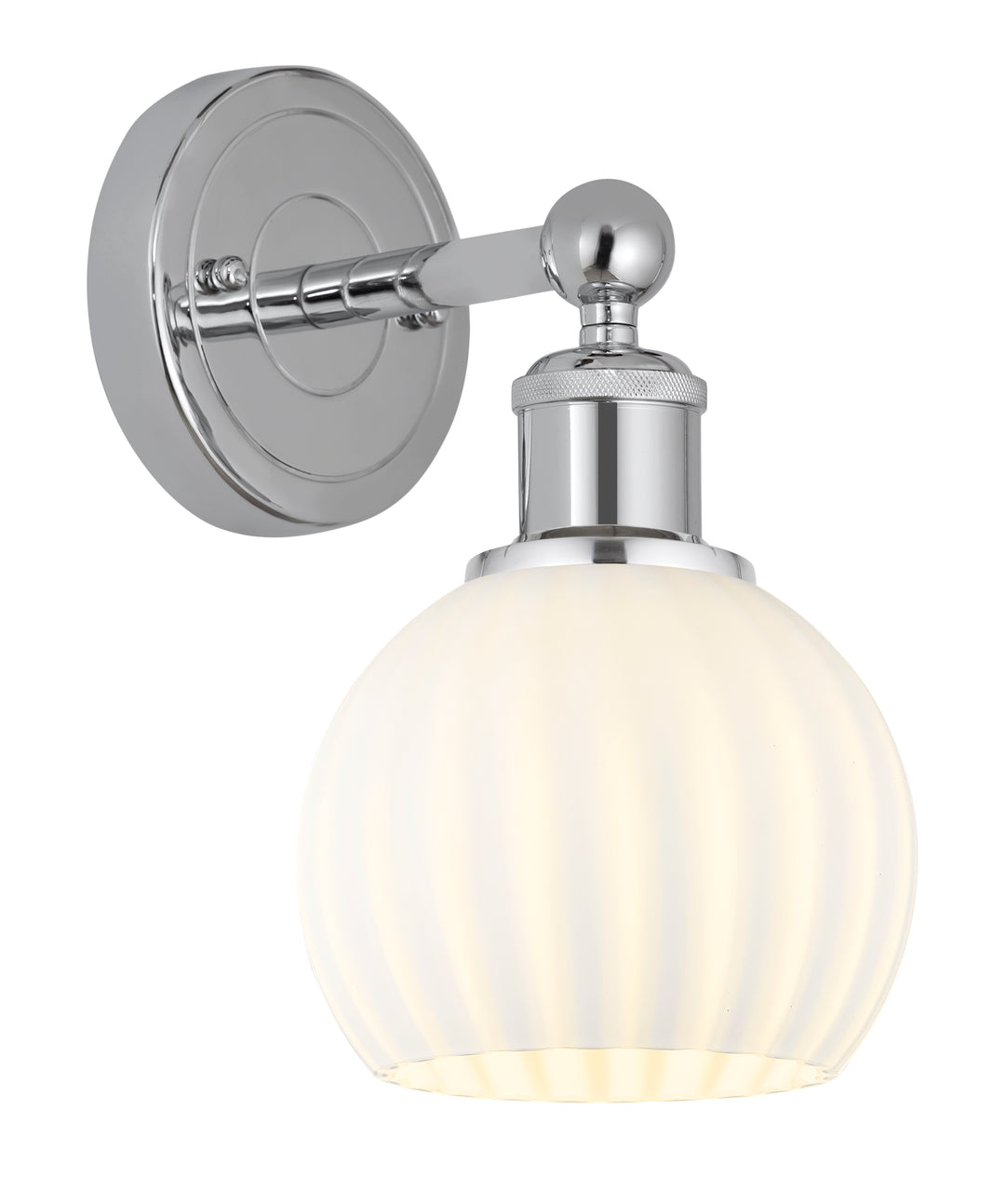 Innovations Lighting White Venetian 6" Sconce - Polished Chrome