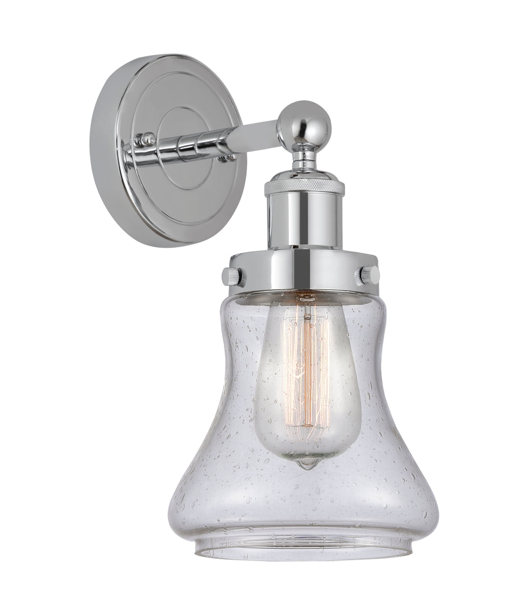 Innovations Lighting Bellmont 6" Sconce - Polished Chrome Wall Sconces Innovations Lighting Seedy ; Glass Type: Seedy; Ribbed  