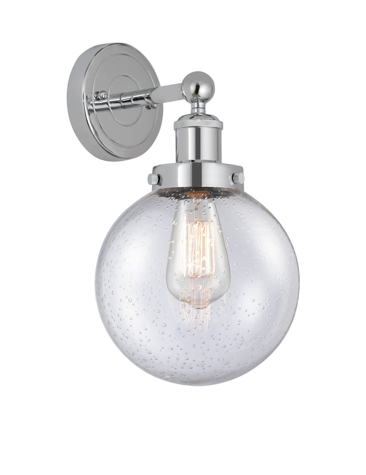 Innovations Lighting Beacon 8" Sconce - Polished Chrome Wall Sconces Innovations Lighting Seedy ; Glass Type: Seedy; Ribbed  