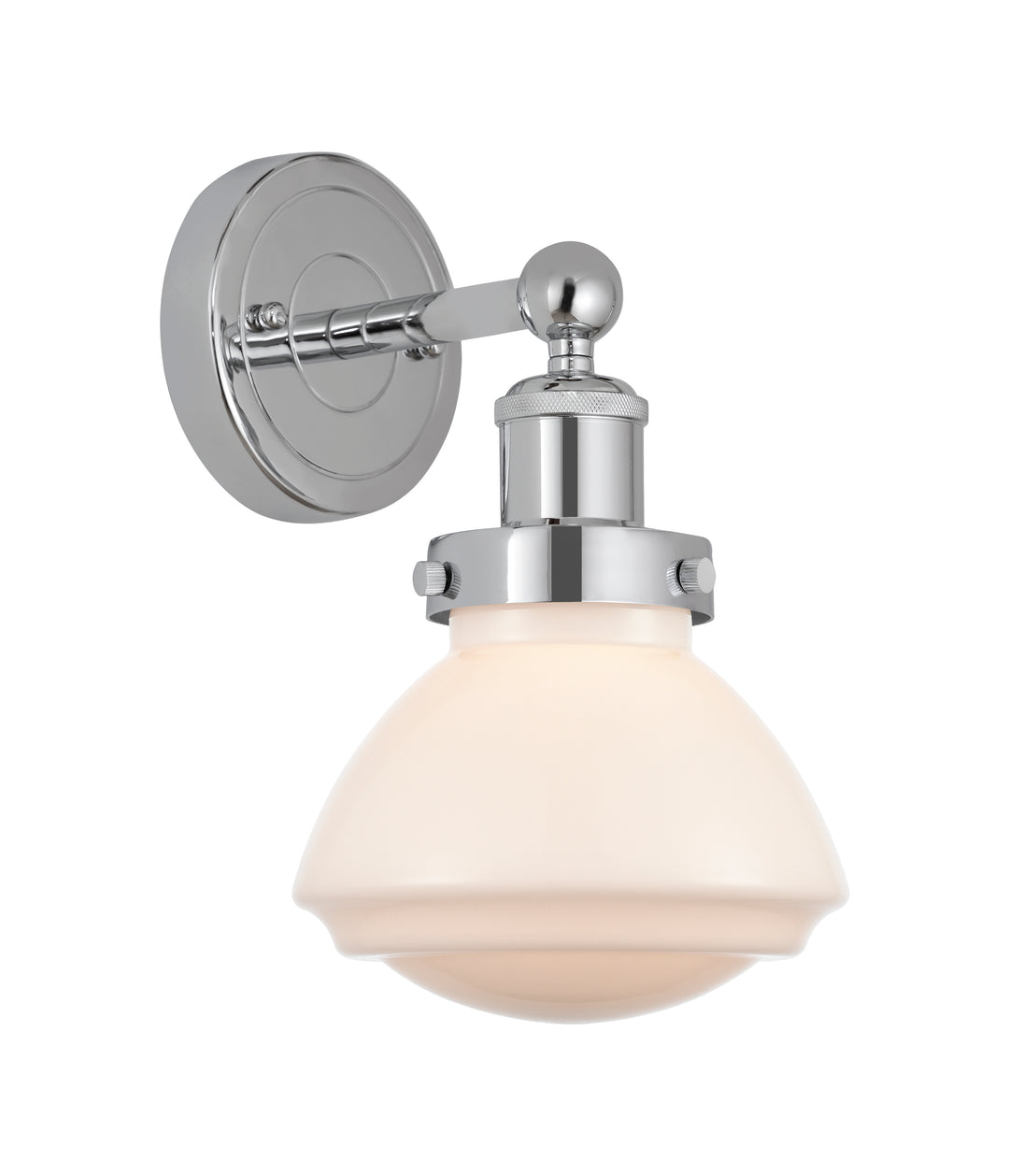 Innovations Lighting Olean 6.75" Sconce - Polished Chrome Wall Sconces Innovations Lighting Matte White ; Glass Type: Frosted; Ribbed  