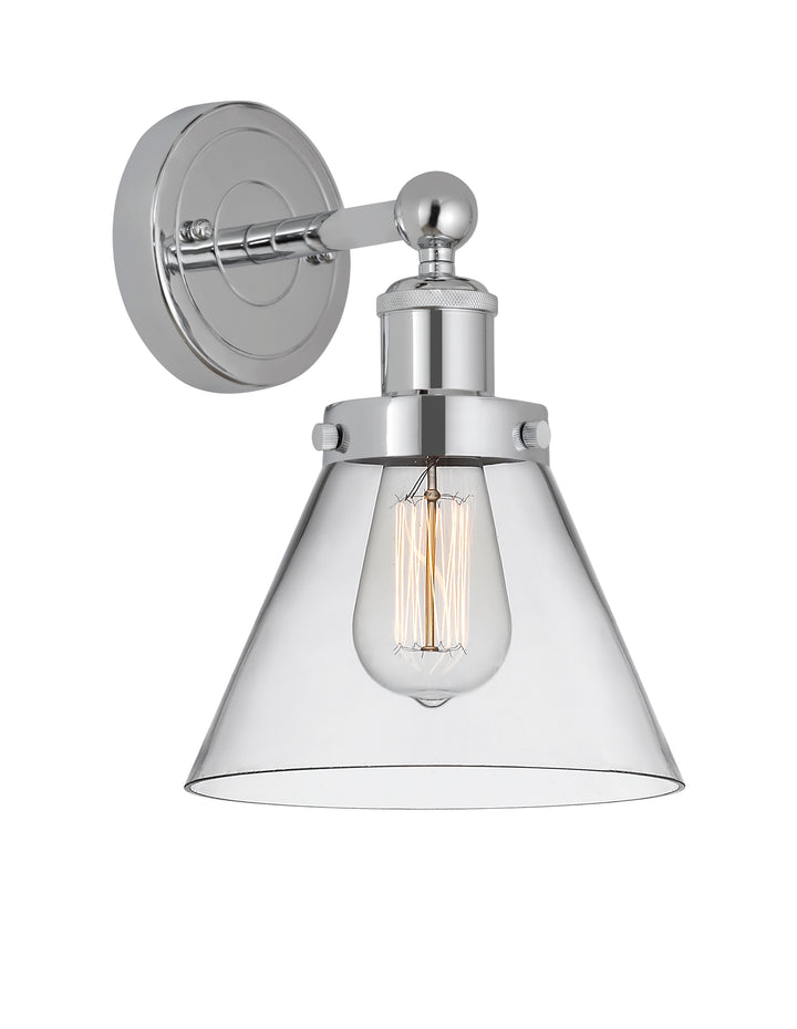 Innovations Lighting Cone 8" Sconce - Polished Chrome Wall Sconces Innovations Lighting Clear ; Glass Type: Transparent  