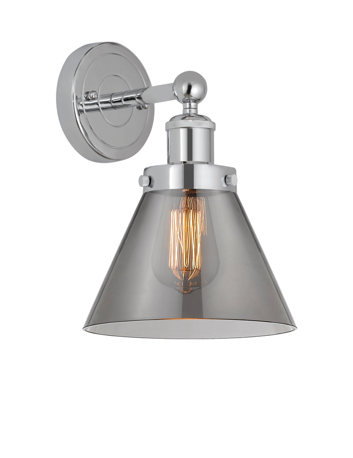 Innovations Lighting Cone 8" Sconce - Polished Chrome Wall Sconces Innovations Lighting Light Smoke ; Glass Type: Colorful  