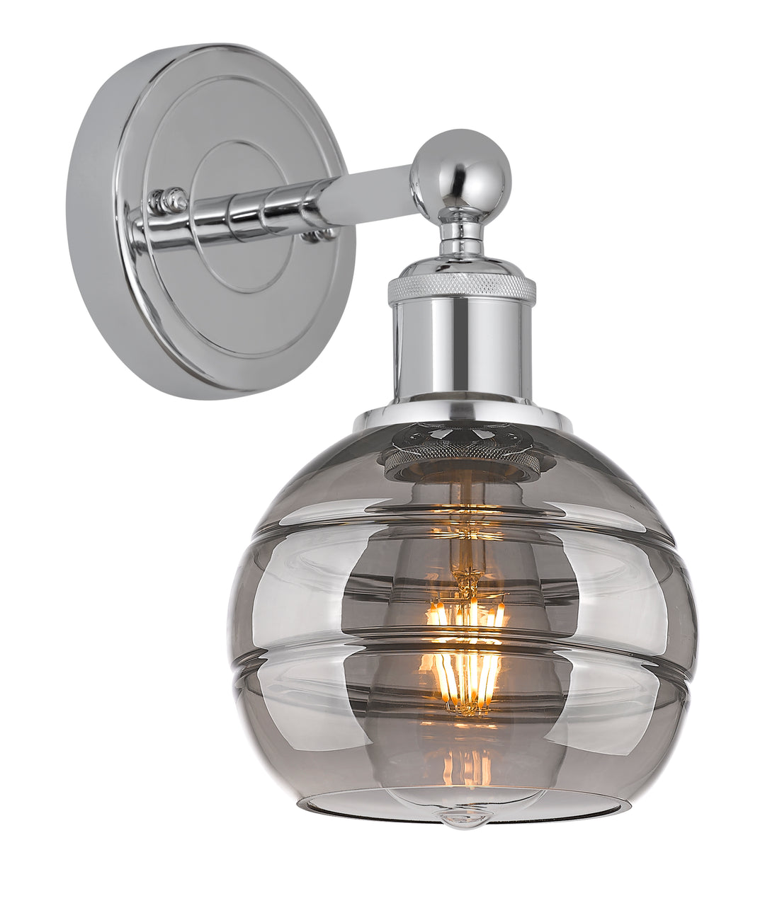 Innovations Lighting Rochester 6" Sconce - Polished Chrome Wall Sconces Innovations Lighting Light Smoke ; Glass Type: Smoked  