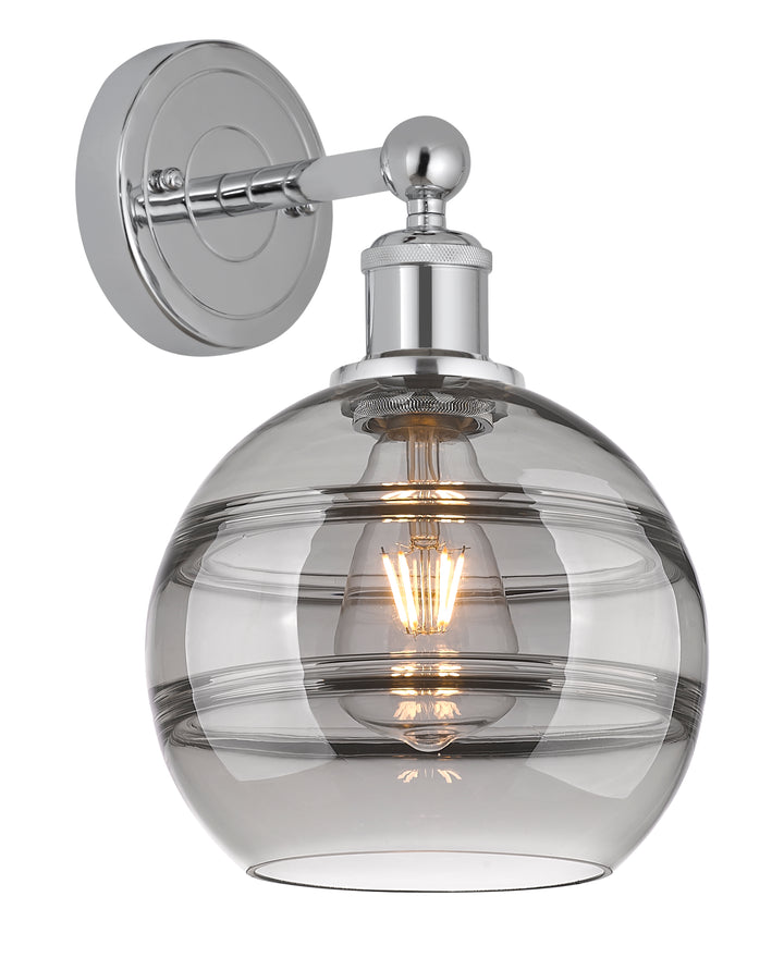 Innovations Lighting Rochester 8" Sconce - Polished Chrome Wall Sconces Innovations Lighting Light Smoke ; Glass Type: Smoked  