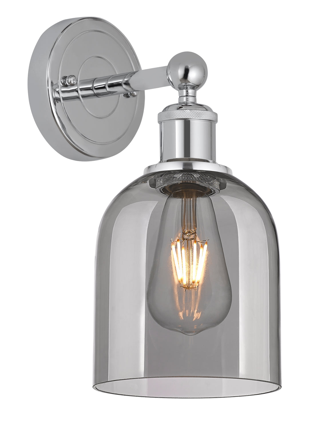 Innovations Lighting Bella 6" Sconce - Polished Chrome Wall Sconces Innovations Lighting Light Smoke ; Glass Type: Smoked  