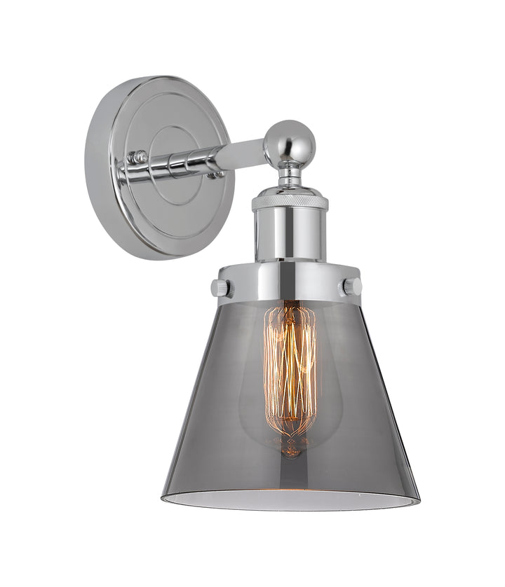 Innovations Lighting Cone 6" Sconce - Polished Chrome Wall Sconces Innovations Lighting Light Smoke ; Glass Type: Colorful  