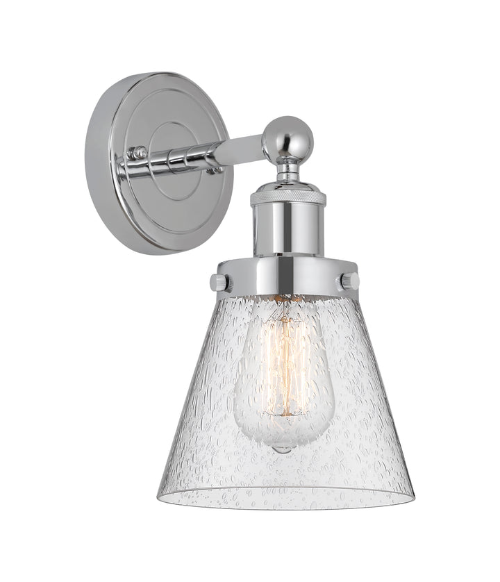 Innovations Lighting Cone 6" Sconce - Polished Chrome Wall Sconces Innovations Lighting Seedy ; Glass Type: Seedy; Ribbed  