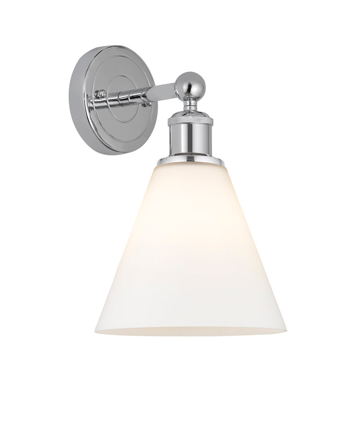 Innovations Lighting Berkshire Glass 8" Sconce - Polished Chrome Wall Sconces Innovations Lighting Matte White ; Glass Type: White  