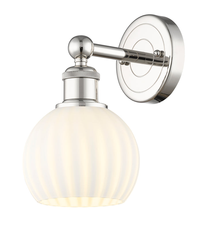 Innovations Lighting White Venetian 6" Sconce - Polished Nickel