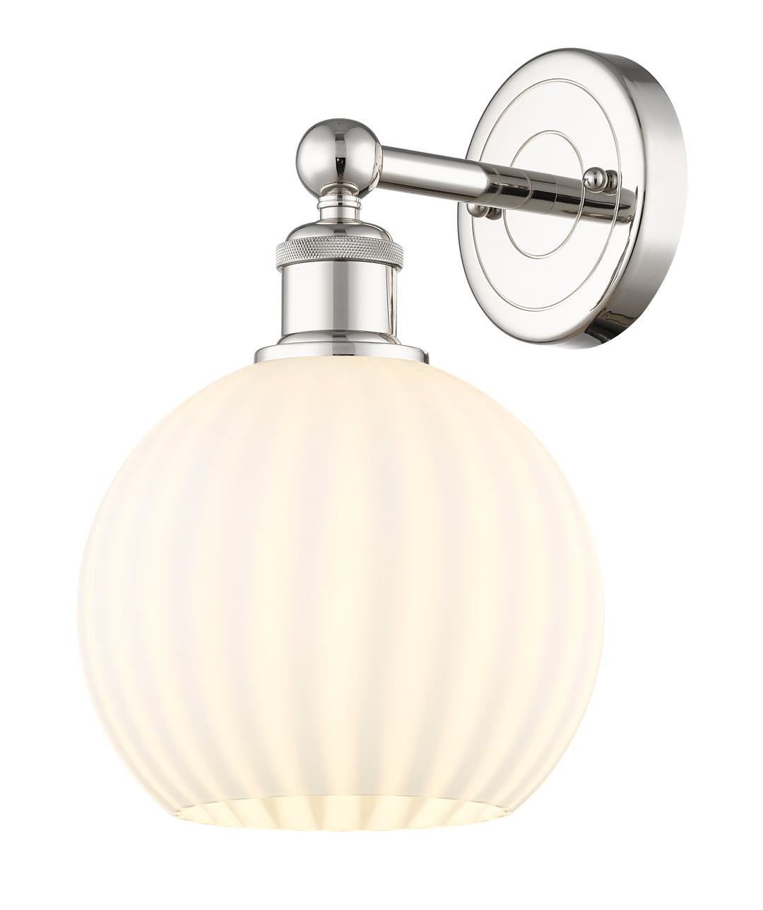 Innovations Lighting White Venetian 8" Sconce - Polished Nickel