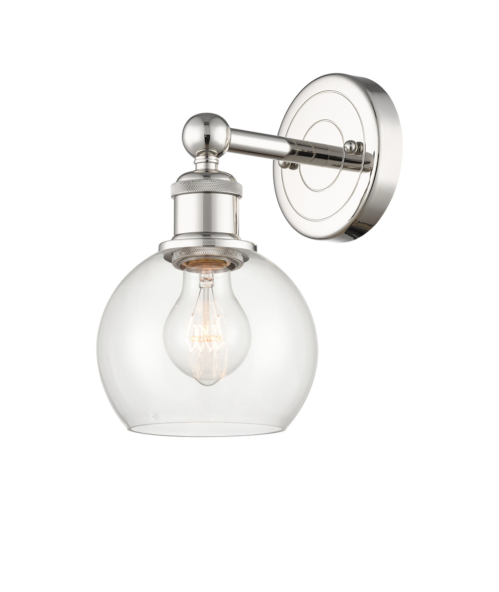 Innovations Lighting Athens 6" Sconce - Polished Nickel Wall Sconces Innovations Lighting Clear ; Glass Type: Transparent  