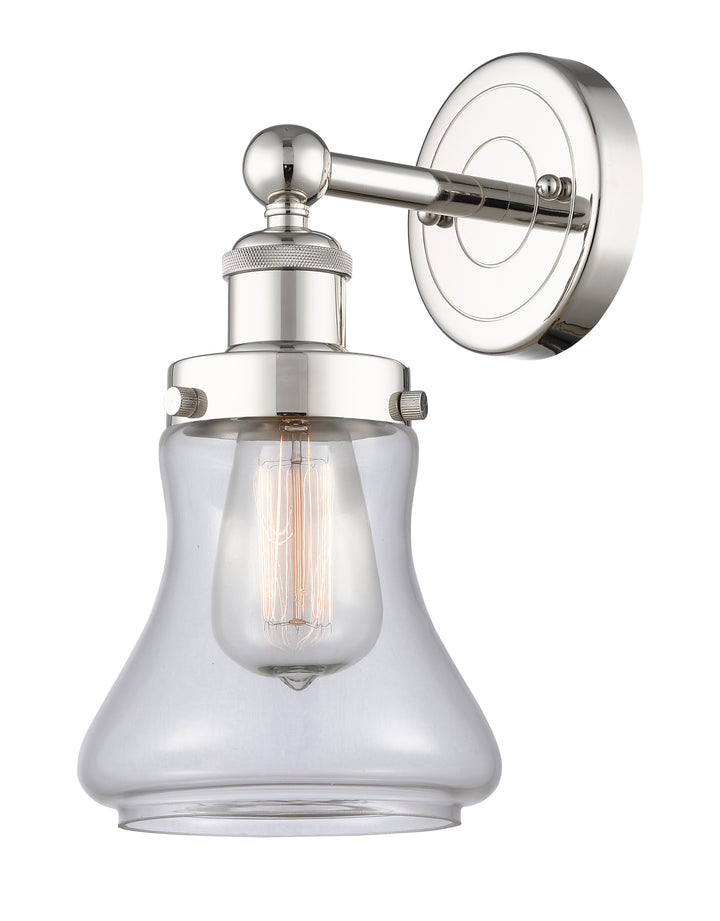 Innovations Lighting Bellmont 6" Sconce - Polished Nickel Wall Sconces Innovations Lighting Clear ; Glass Type: Transparent; Ribbed  