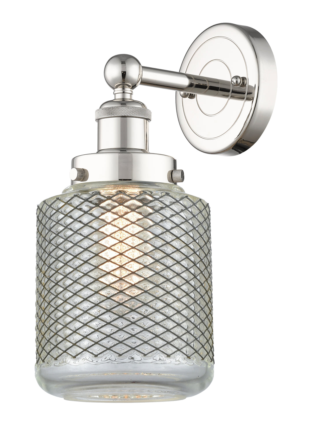 Innovations Lighting Stanton 6" Sconce - Polished Nickel Wall Sconces Innovations Lighting Clear Wire Mesh ; Glass Type: Transparent  