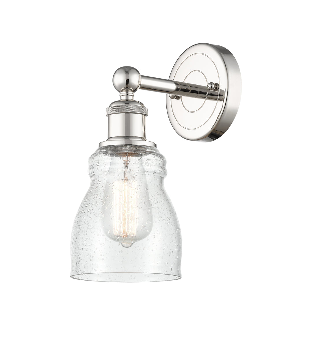 Innovations Lighting Ellery 5" Sconce - Polished Nickel Wall Sconces Innovations Lighting Seedy ; Glass Type: Seeded  