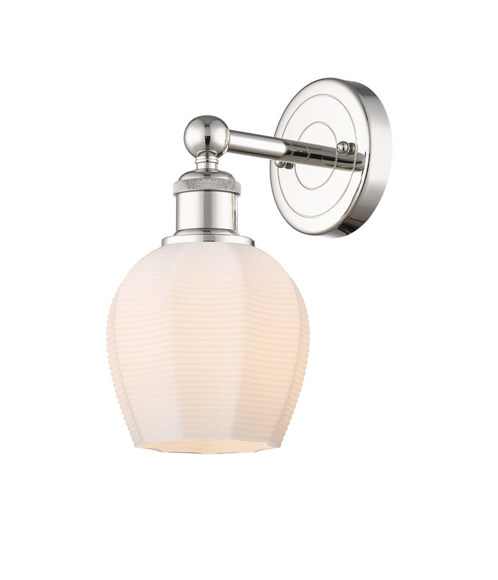 Innovations Lighting Norfolk 6" Sconce - Polished Nickel Wall Sconces Innovations Lighting Matte White ; Glass Type: Frosted  