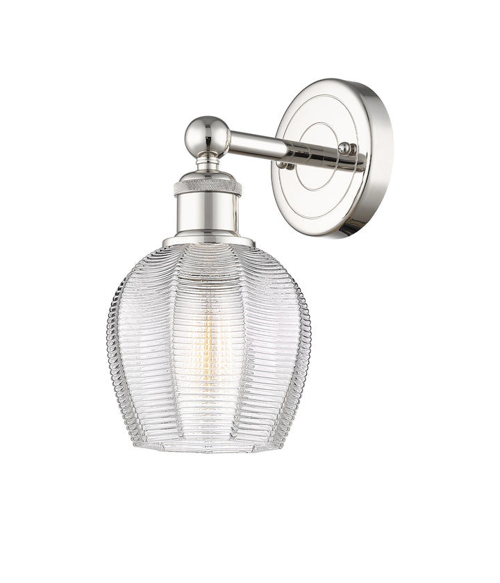 Innovations Lighting Norfolk 6" Sconce - Polished Nickel Wall Sconces Innovations Lighting Clear ; Glass Type: Transparent  