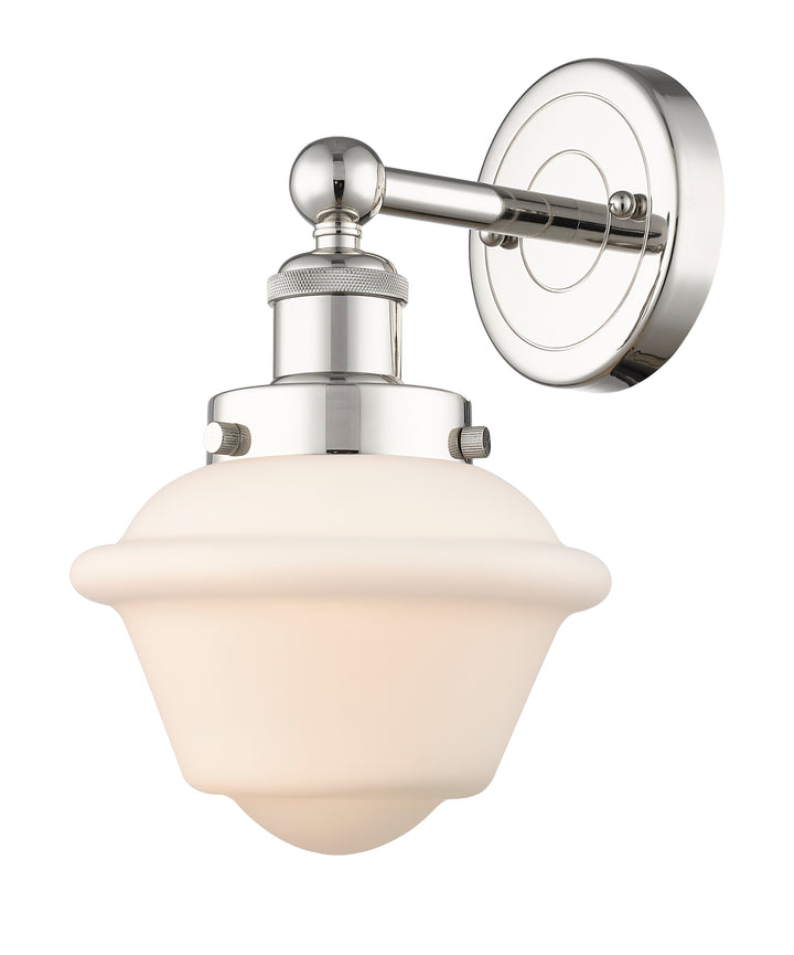 Innovations Lighting Oxford 7.5" Sconce - Polished Nickel Wall Sconces Innovations Lighting Matte White ; Glass Type: Frosted; Ribbed  