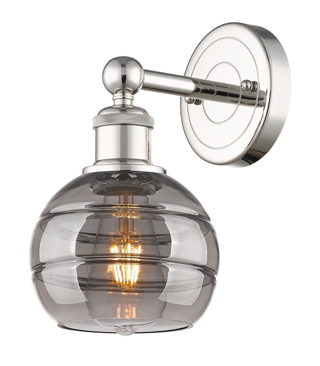 Innovations Lighting Rochester 6" Sconce - Polished Nickel Wall Sconces Innovations Lighting Light Smoke ; Glass Type: Smoked  