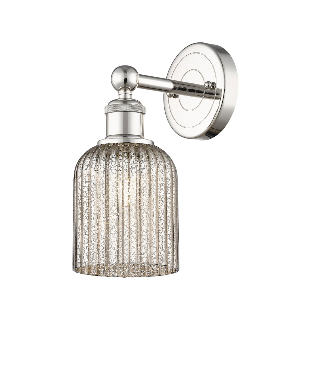 Innovations Lighting Bridal Veil 5" Sconce - Polished Nickel Wall Sconces Innovations Lighting Mercury ; Glass Type: Mercury; Ribbed  