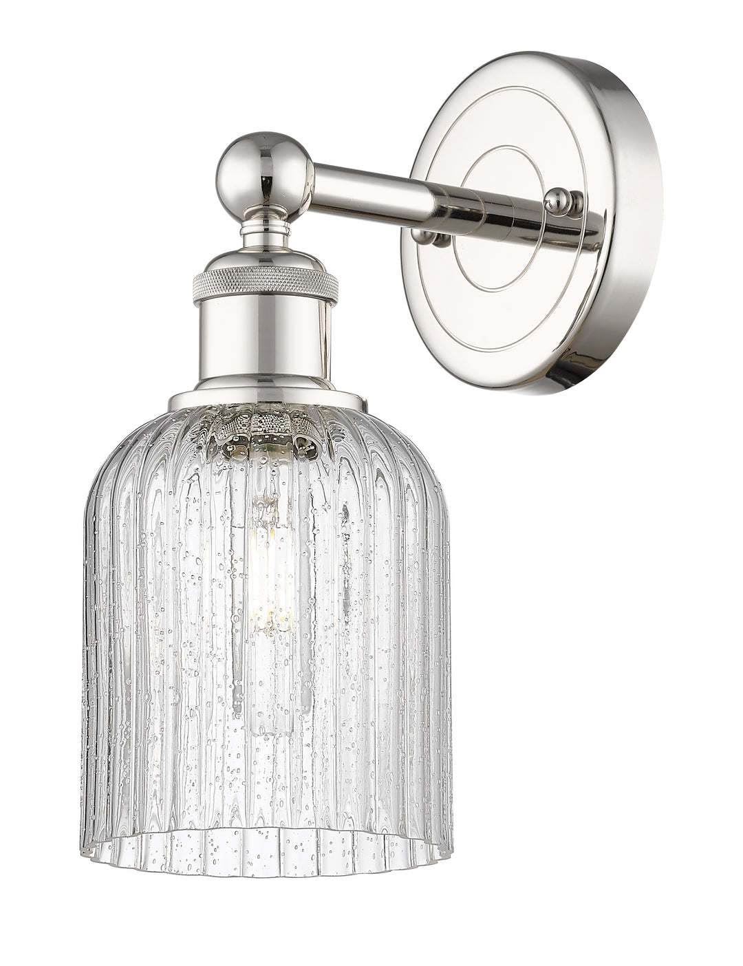 Innovations Lighting Bridal Veil 5" Sconce - Polished Nickel Wall Sconces Innovations Lighting Seedy ; Glass Type: Seedy; Ribbed  