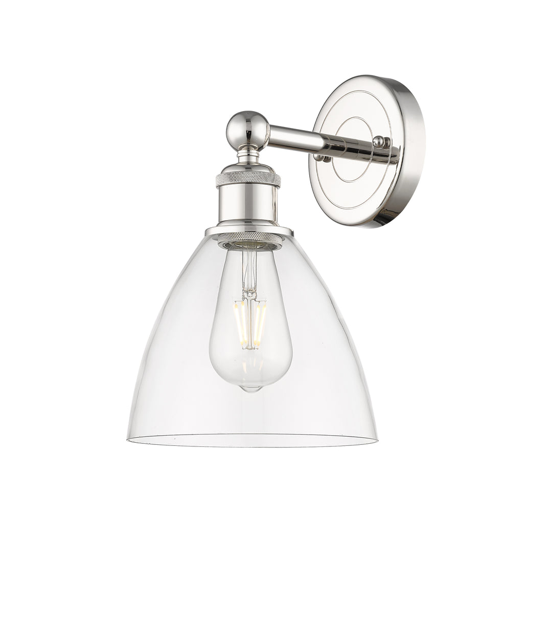 Innovations Lighting Bristol 7.5" Sconce - Polished Nickel Wall Sconces Innovations Lighting Clear ; Glass Type: Clear  