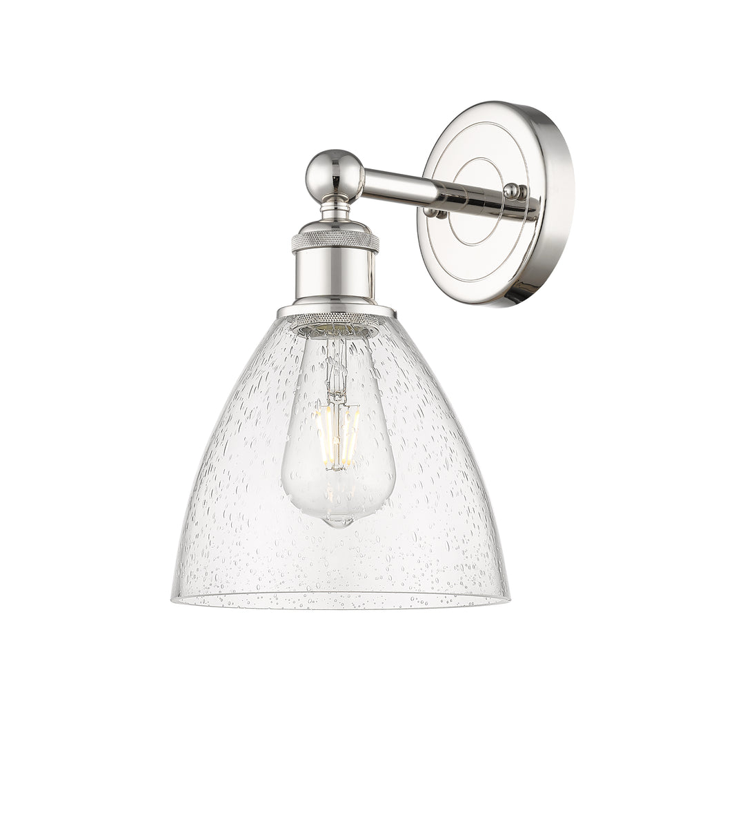 Innovations Lighting Bristol 7.5" Sconce - Polished Nickel Wall Sconces Innovations Lighting Seedy ; Glass Type: Seeded  