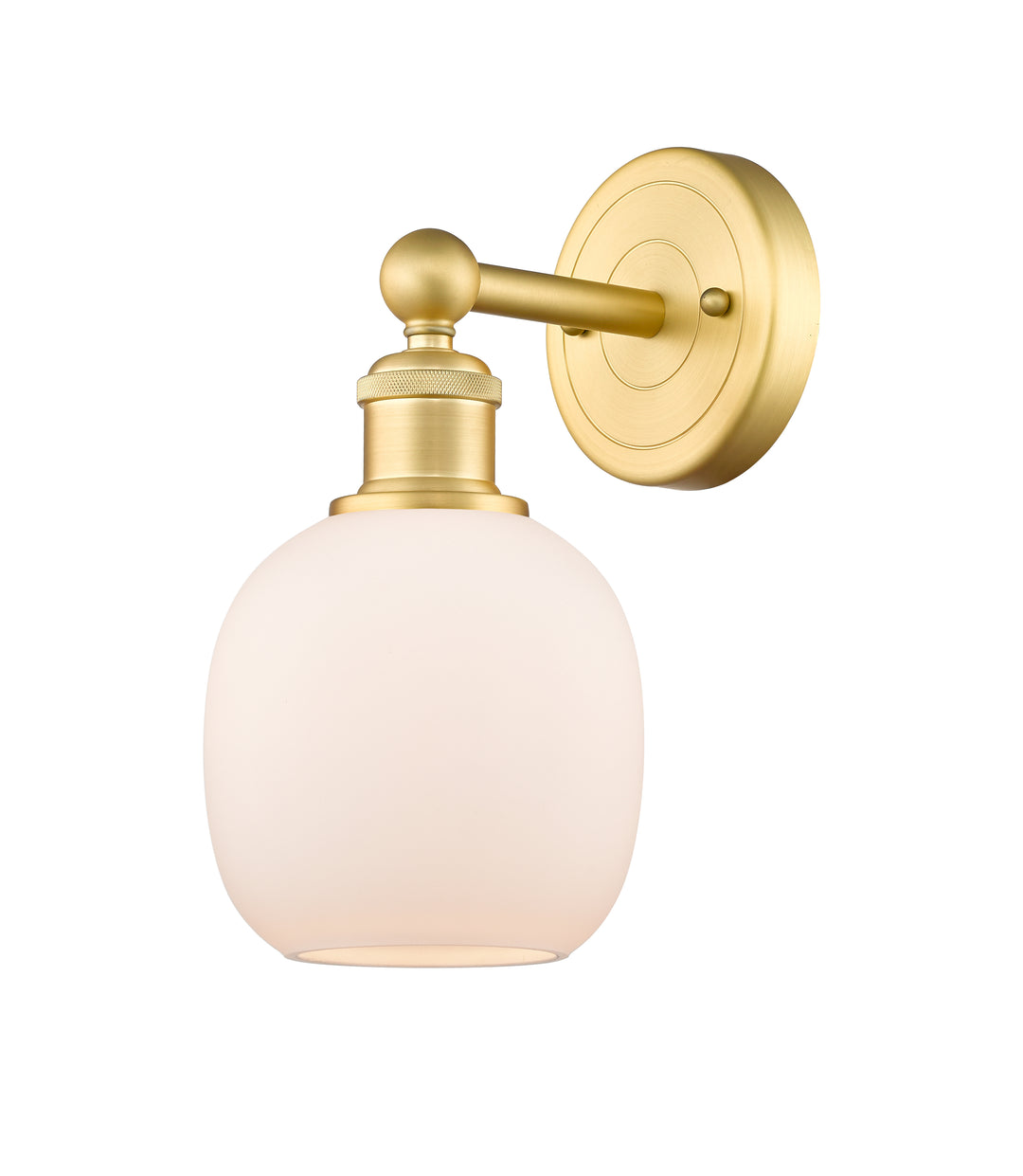 Innovations Lighting Belfast 6" Sconce - Satin Gold Wall Sconces Innovations Lighting Matte White ; Glass Type: White  