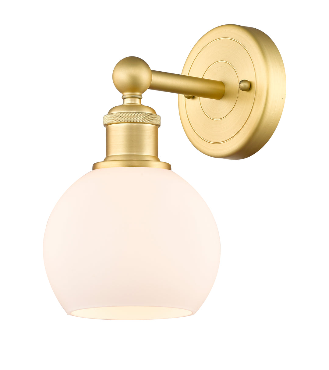 Innovations Lighting Athens 6" Sconce - Satin Gold Wall Sconces Innovations Lighting Matte White ; Glass Type: White  