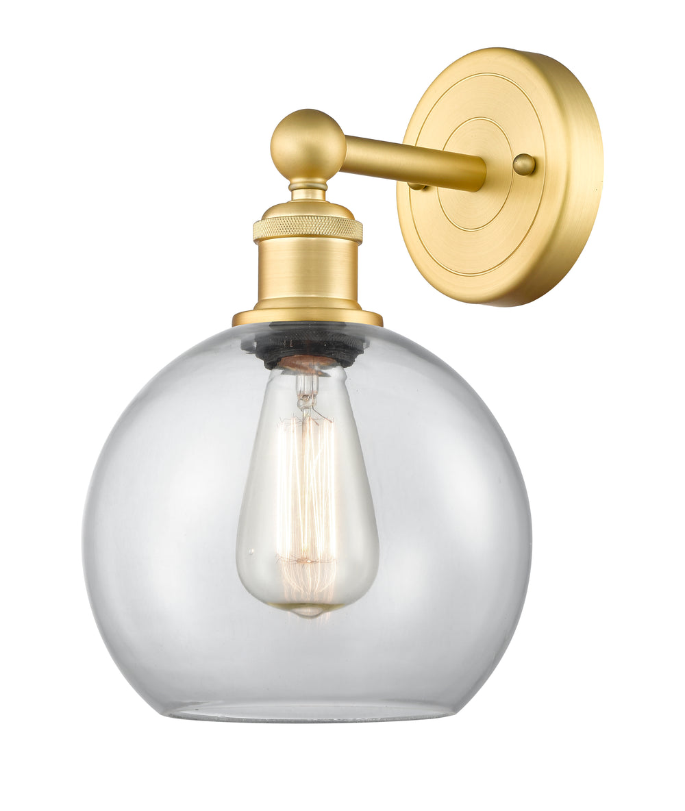 Innovations Lighting Athens 8" Sconce - Satin Gold Wall Sconces Innovations Lighting Clear ; Glass Type: Clear  