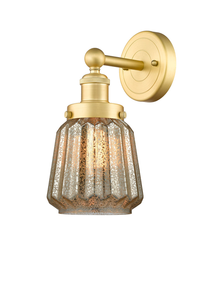 Innovations Lighting Chatham 6" Sconce - Satin Gold Wall Sconces Innovations Lighting Mercury ; Glass Type: Mercury; Ribbed  