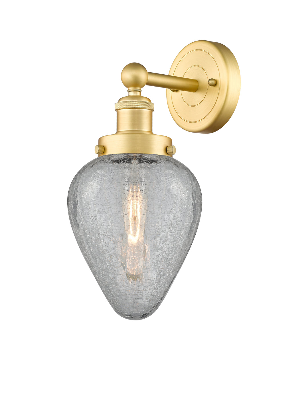 Innovations Lighting Geneseo 6" Sconce - Satin Gold Wall Sconces Innovations Lighting Clear Crackled ; Glass Type: Crackled  