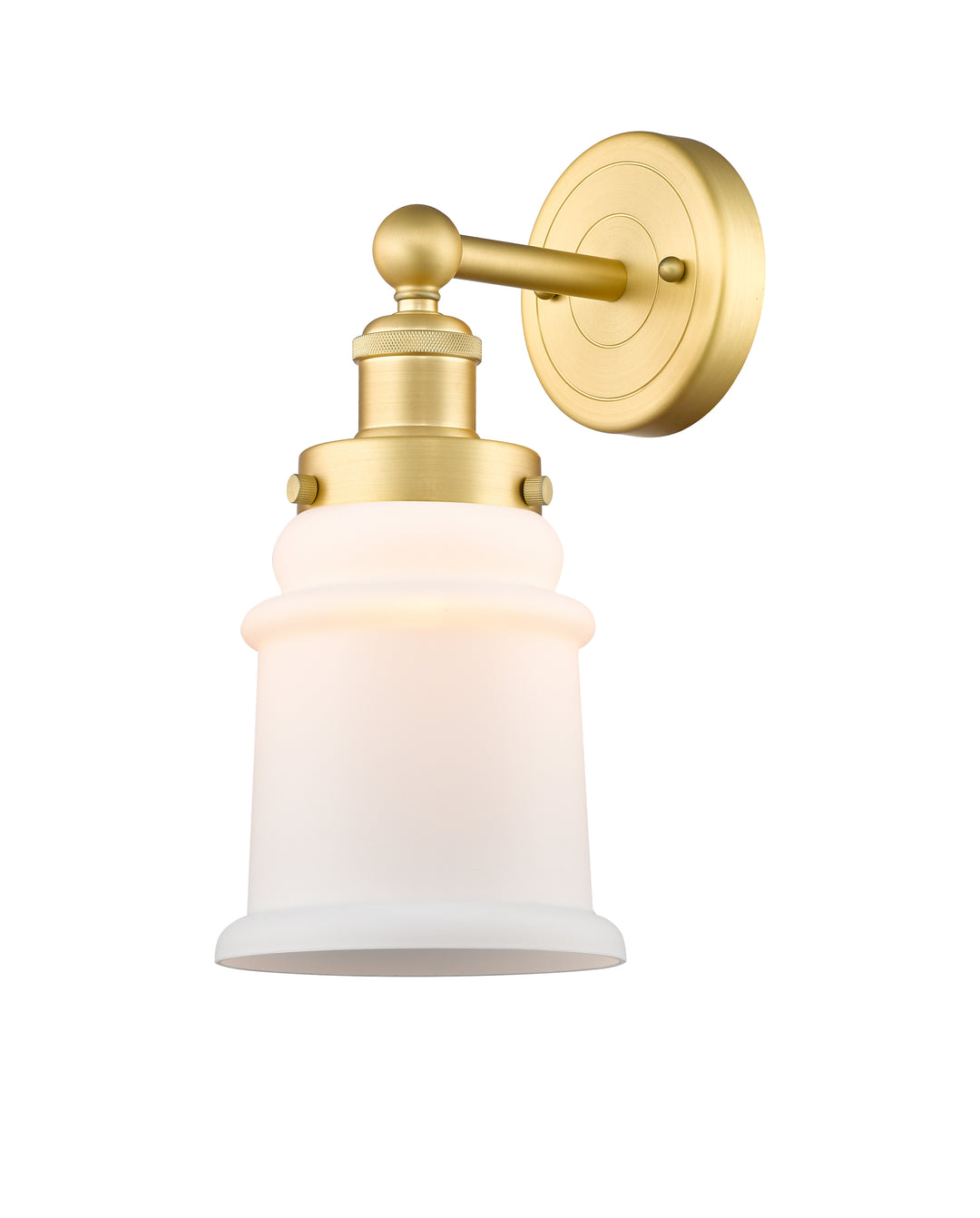 Innovations Lighting Canton 6" Sconce - Satin Gold Wall Sconces Innovations Lighting Matte White ; Glass Type: Frosted  