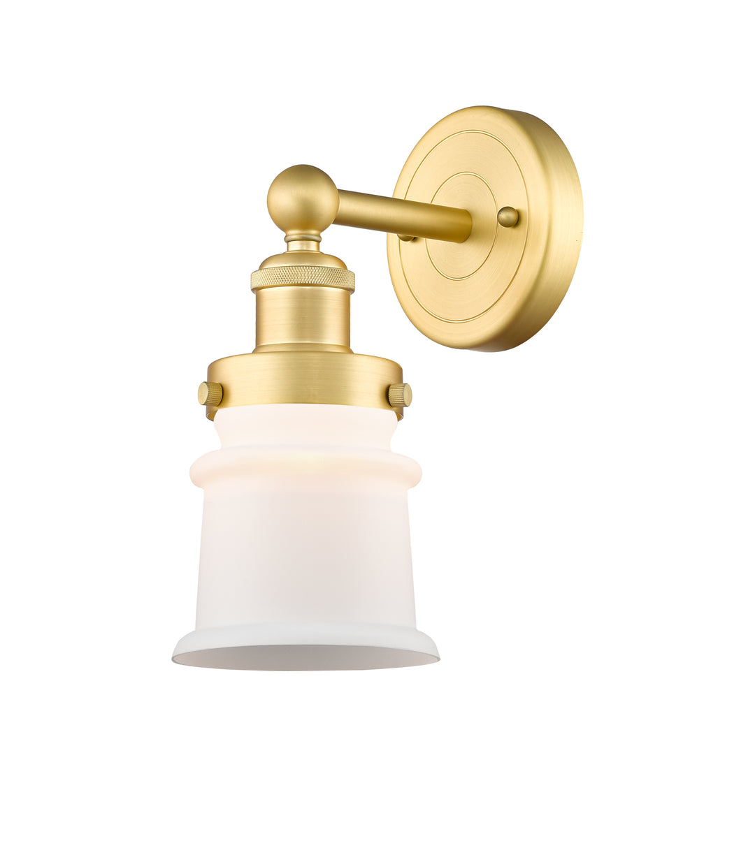 Innovations Lighting Canton 5" Sconce - Satin Gold Wall Sconces Innovations Lighting Matte White ; Glass Type: Frosted  